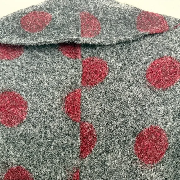 Gray and Red Polka Dot Women's Jacket by CutLoose. Size L/XL. - Picture 3 of 5